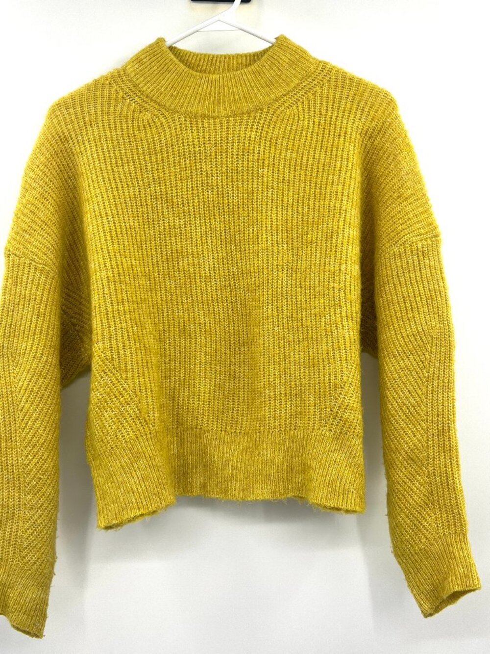 Anthropologie Chartreuse Chunky Knit Mock Nect Sweater Women's XS
